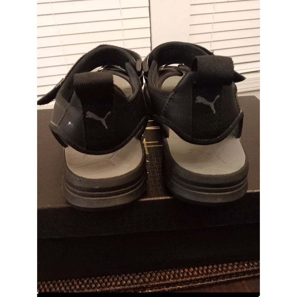 Mens Puma Softride Slides Sandals Chacos‎ Black Gray Strap Water Shoes Size 9